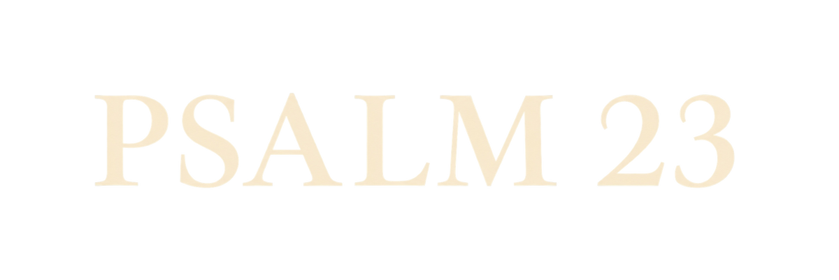 Designet på Psalm 23-capsen: PSALM 23 i kremhvite bokstaver