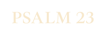 Designet på Psalm 23-capsen: PSALM 23 i kremhvite bokstaver