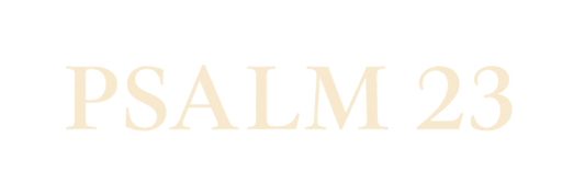 Designet på Psalm 23-capsen: PSALM 23 i kremhvite bokstaver