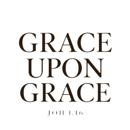 Ryggmotivet på Grace upon Grace-t-skjorten: GRACE UPON GRACE og JOH 1,16
